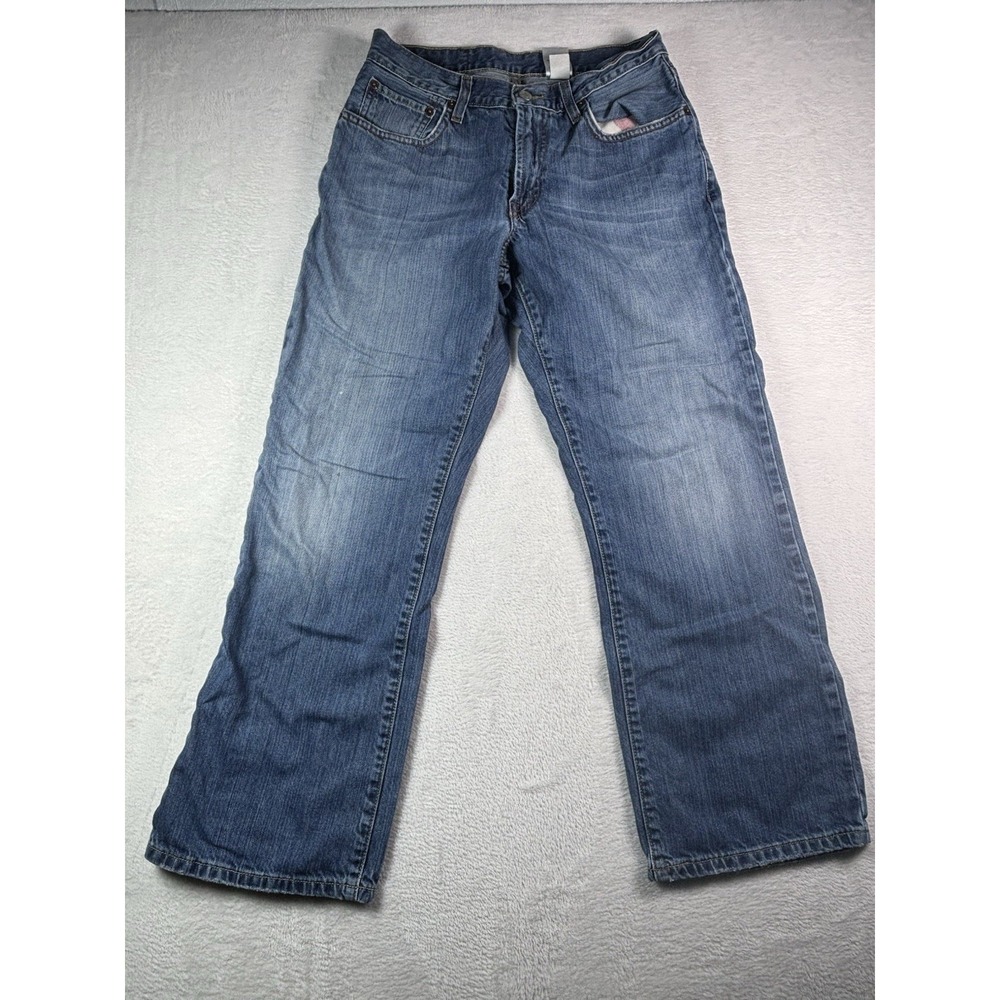 Lucky Brand Jeans Womens 31 Short Dungarees Blue Boot Cut Denim Low Rise Vintage